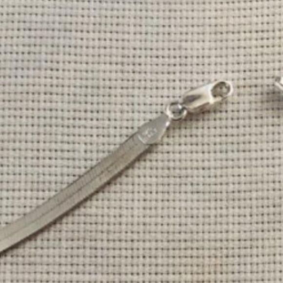 Sterling Silver Herringbone Snake Necklace - Picture 4 of 8